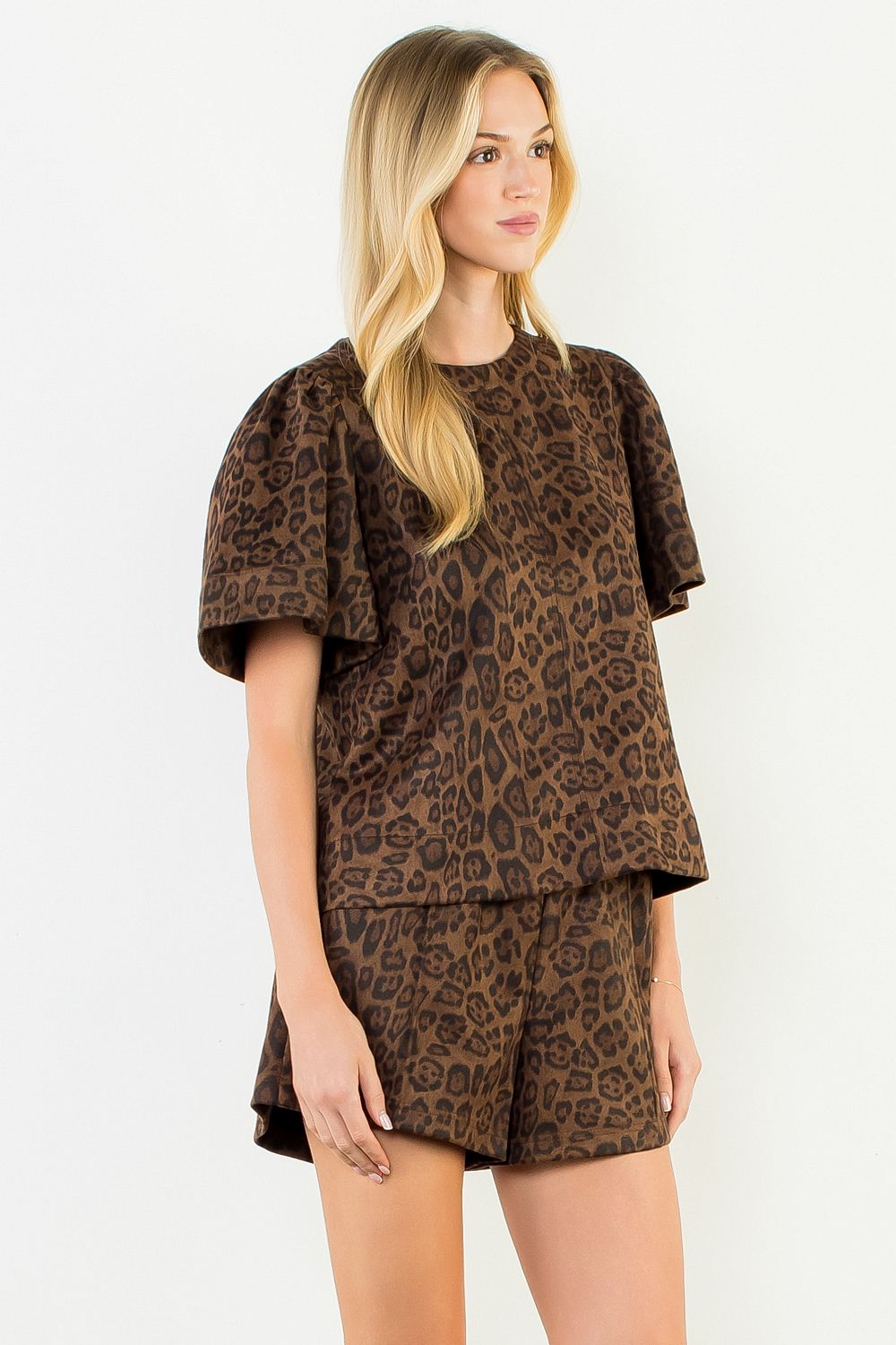 On The Prowl Leopard Faux Suede Top