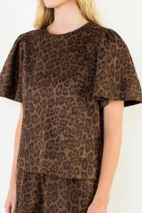 On The Prowl Leopard Faux Suede Top