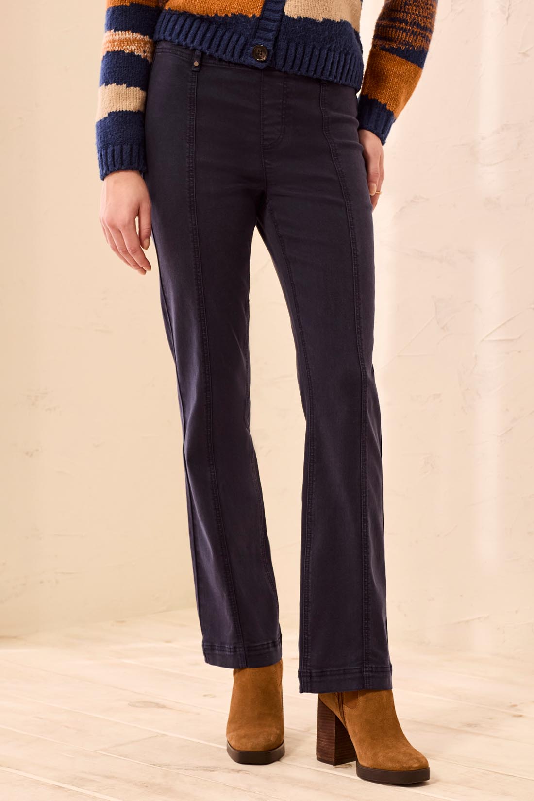 Tribal Sapphire Pull On Pants with Front Seam