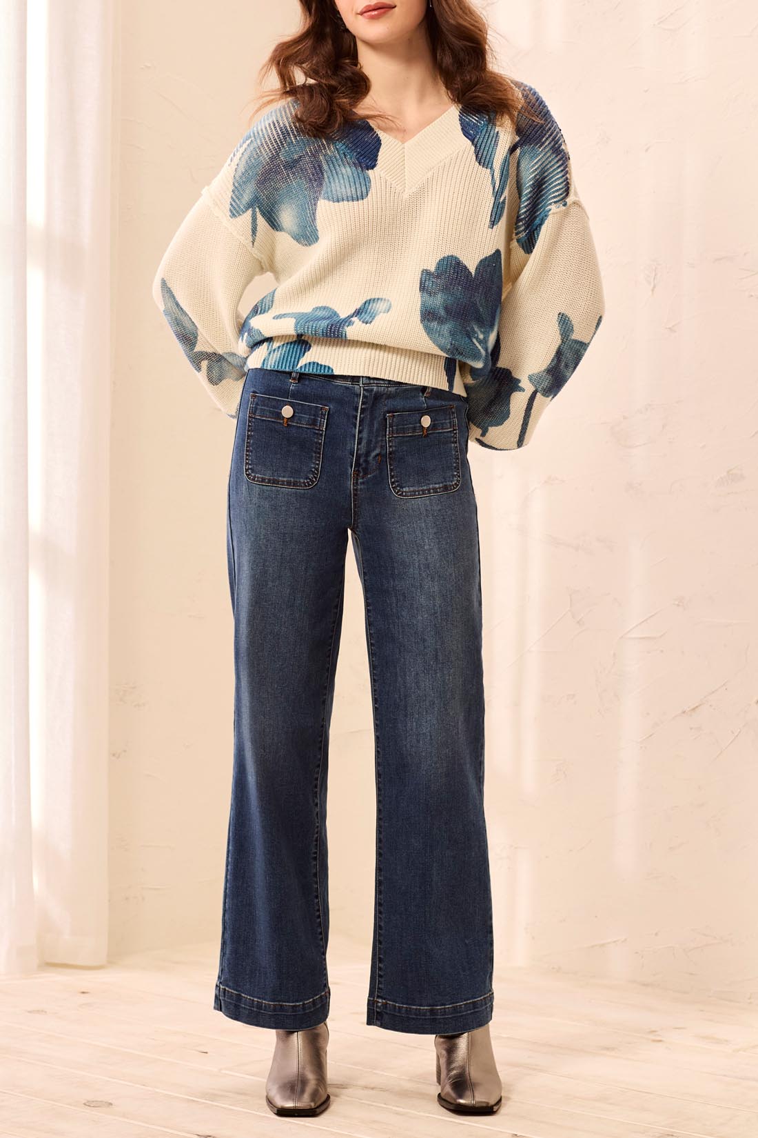 Tribal Sophia Curvy Super Straight Ankle Denim - Dusk