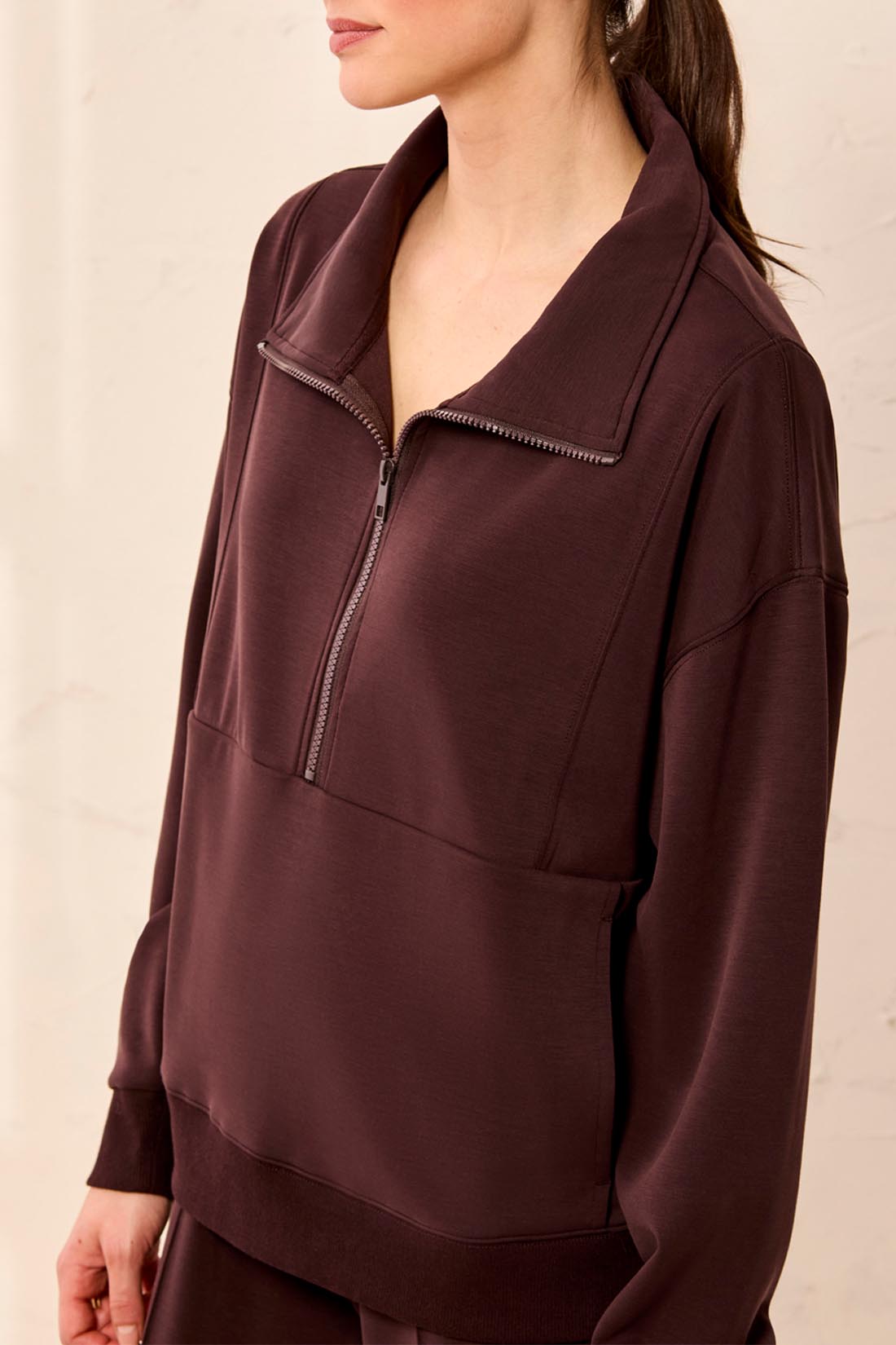 Tribal Brown Mixed Media Pull Over Pant Set