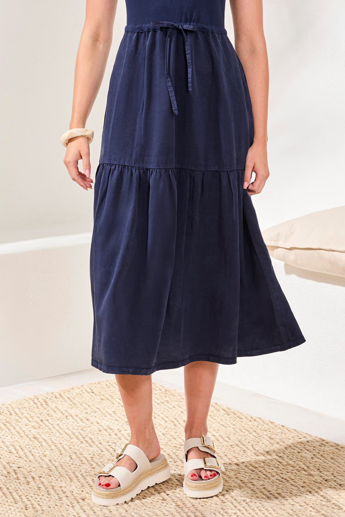 Tribal Mixed Media Dress - Nautical
