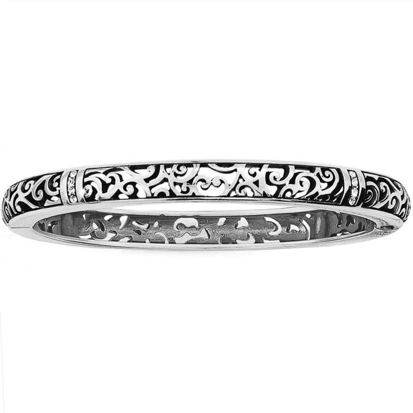 Brighton Viewpoint Crystal Hinged Bangle Stack Slim Bracelet