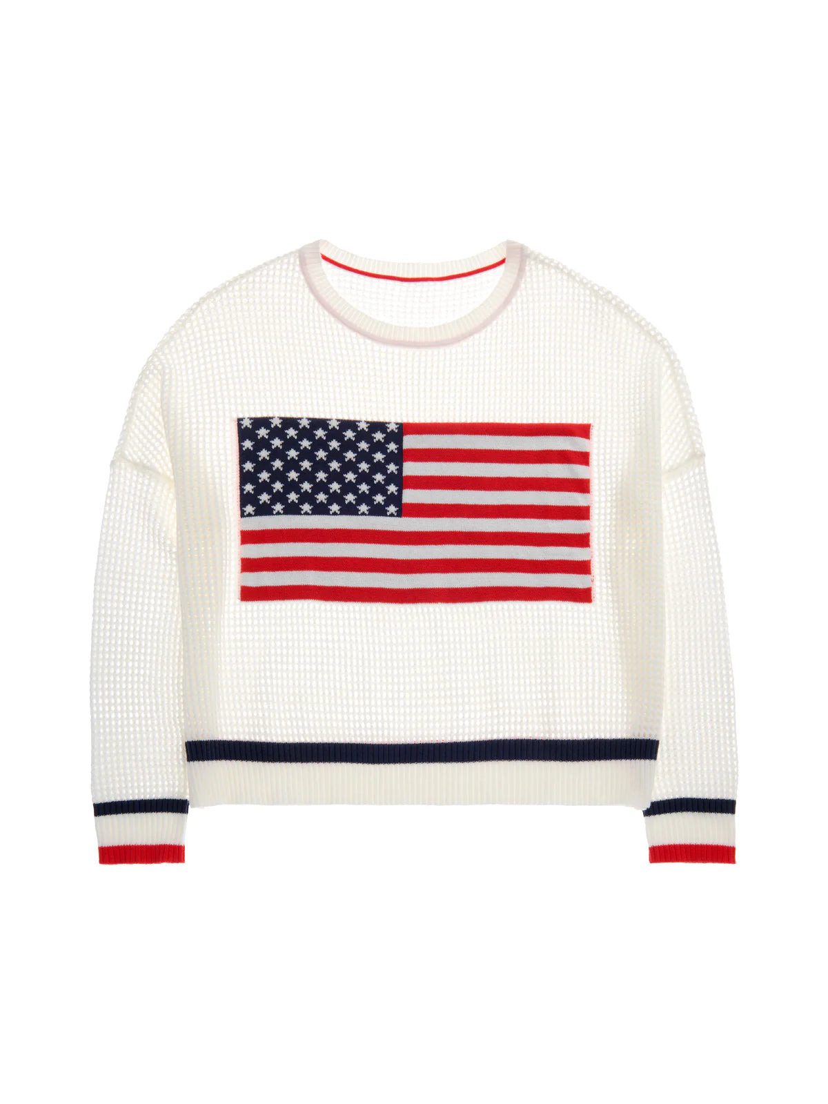 Shiraleah American Flag Mesh Sweaters