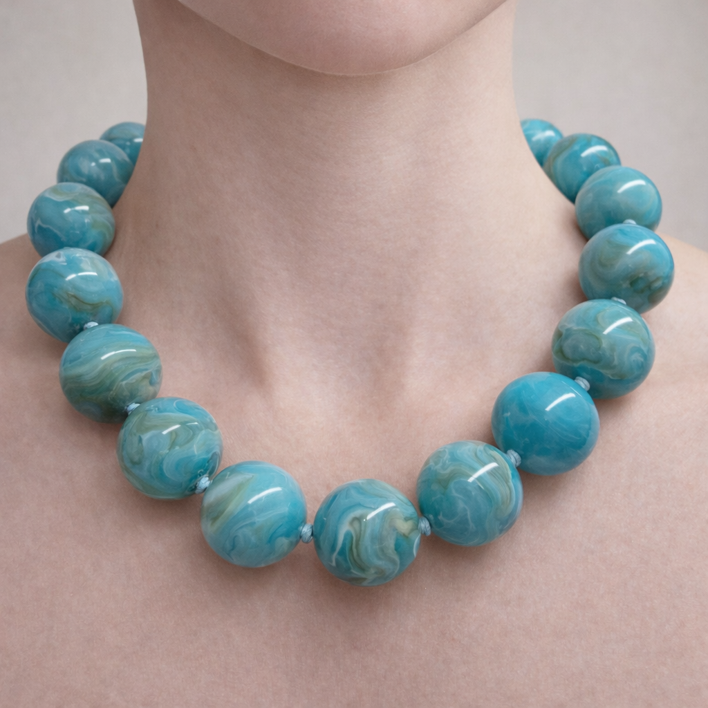 Large Resin Beaded Necklace