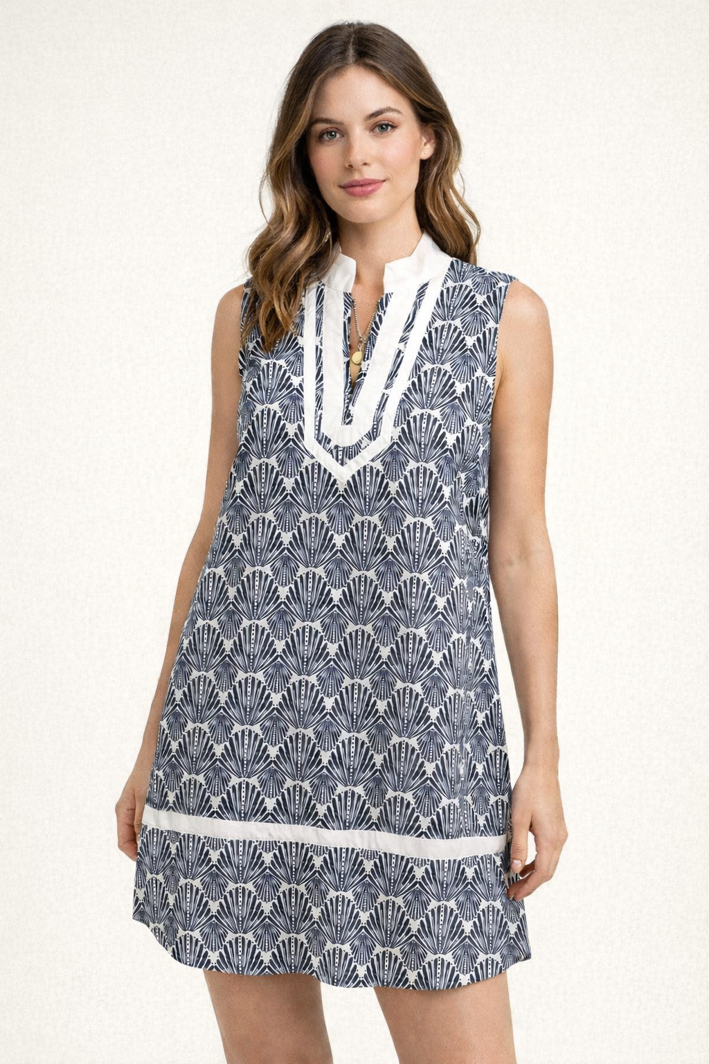 Navy Sleeveless Shell Dress