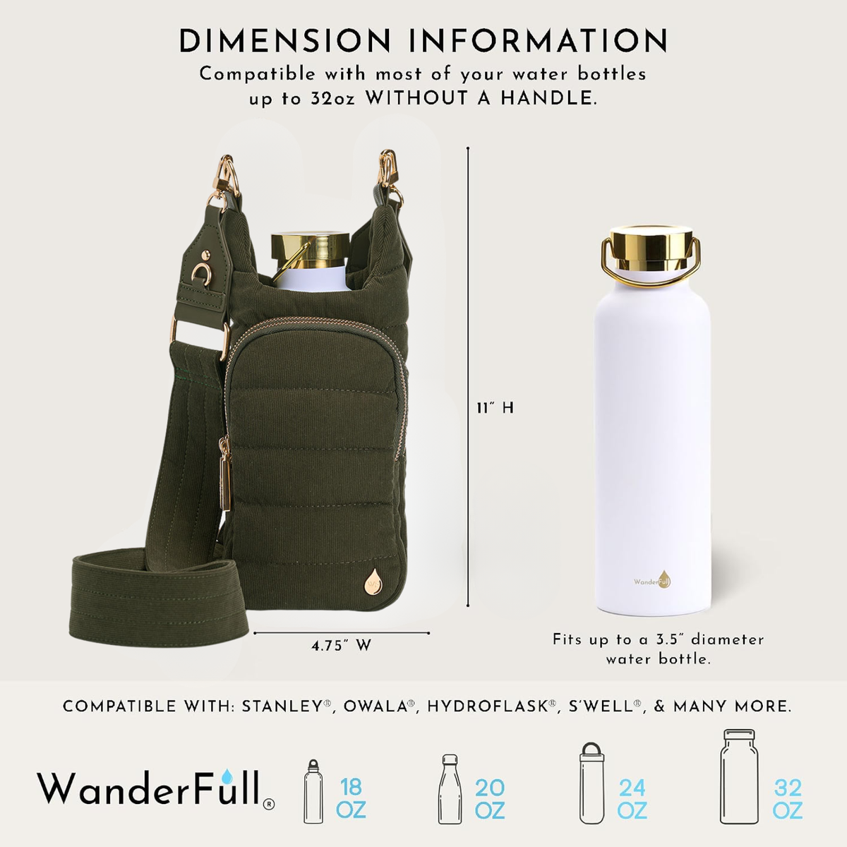 Wanderfull Forest Green Corduroy HydroBag®