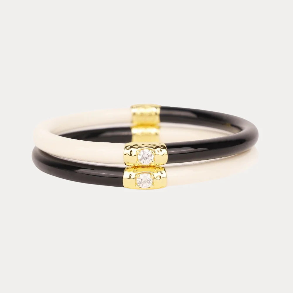 Budha Girl Black/Ivory Yin & Yang All Weather Bangles® (AWB®)
