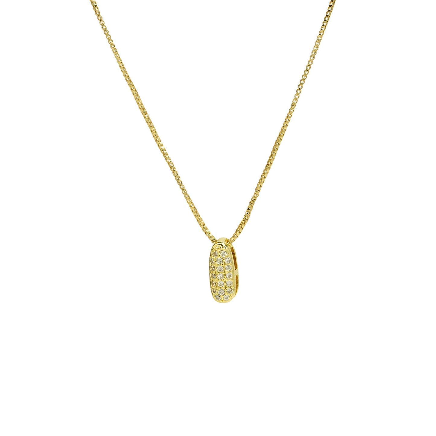 Bling Small Necklace Initial Charm