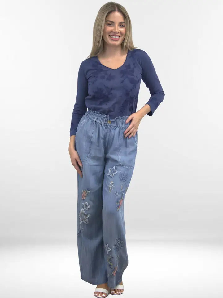 Adriana relaxed pull-on pants with elastic waist