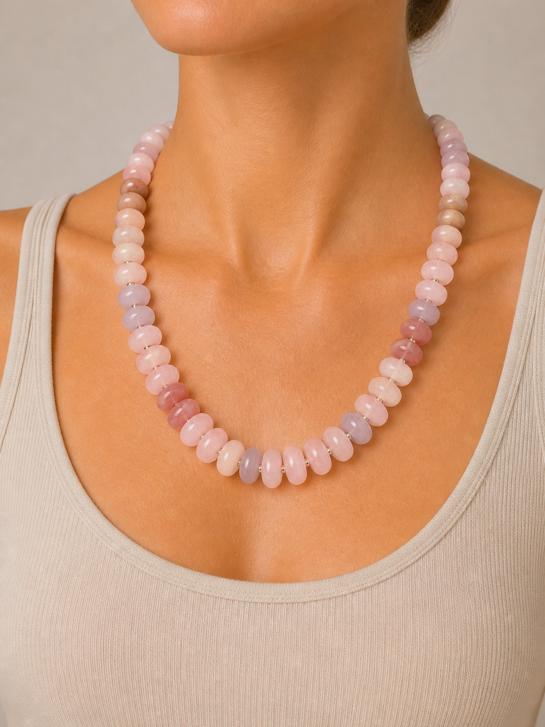 Pink Stone Beaded Necklace