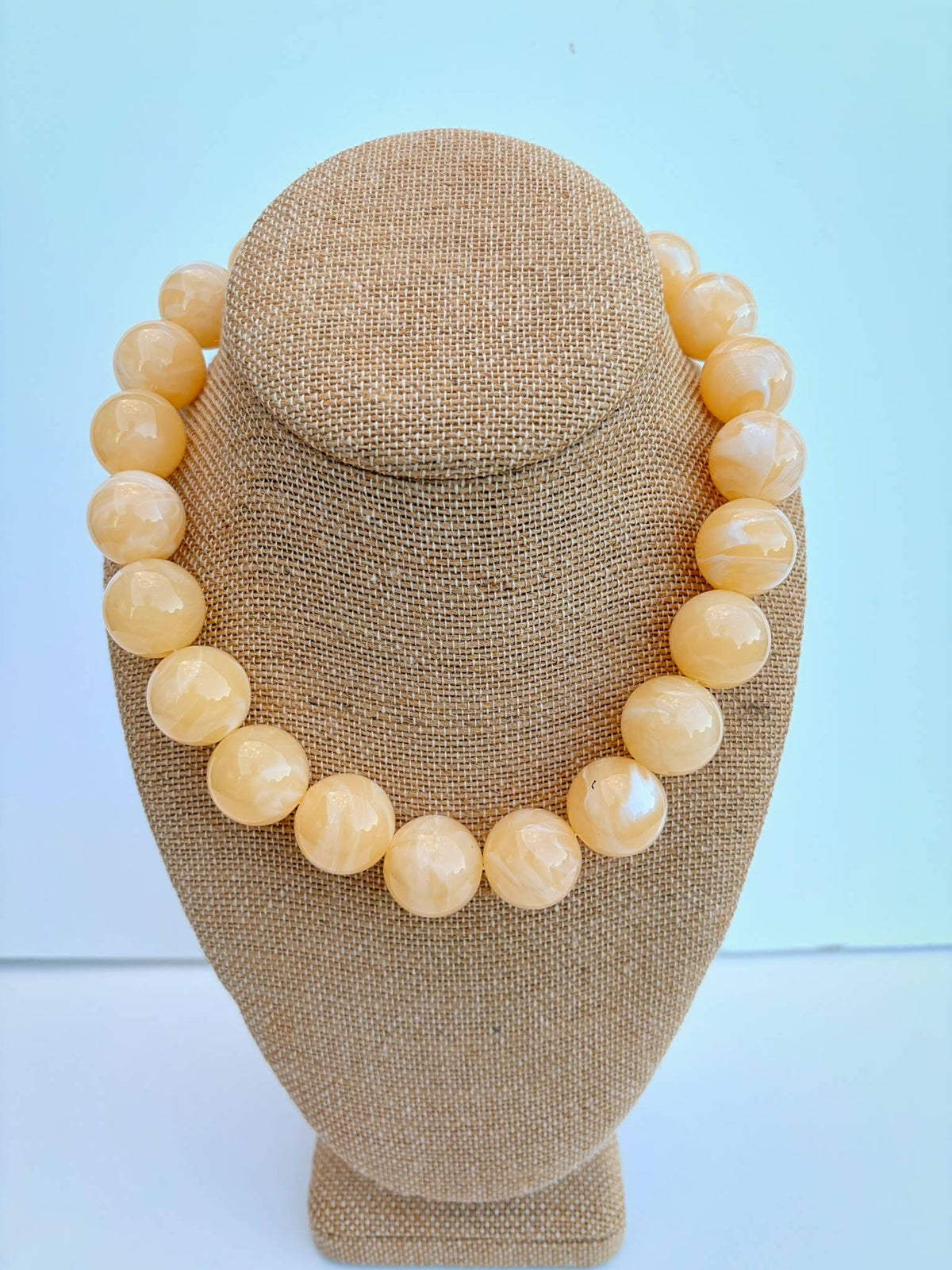 Beige Bauble Bead Necklace