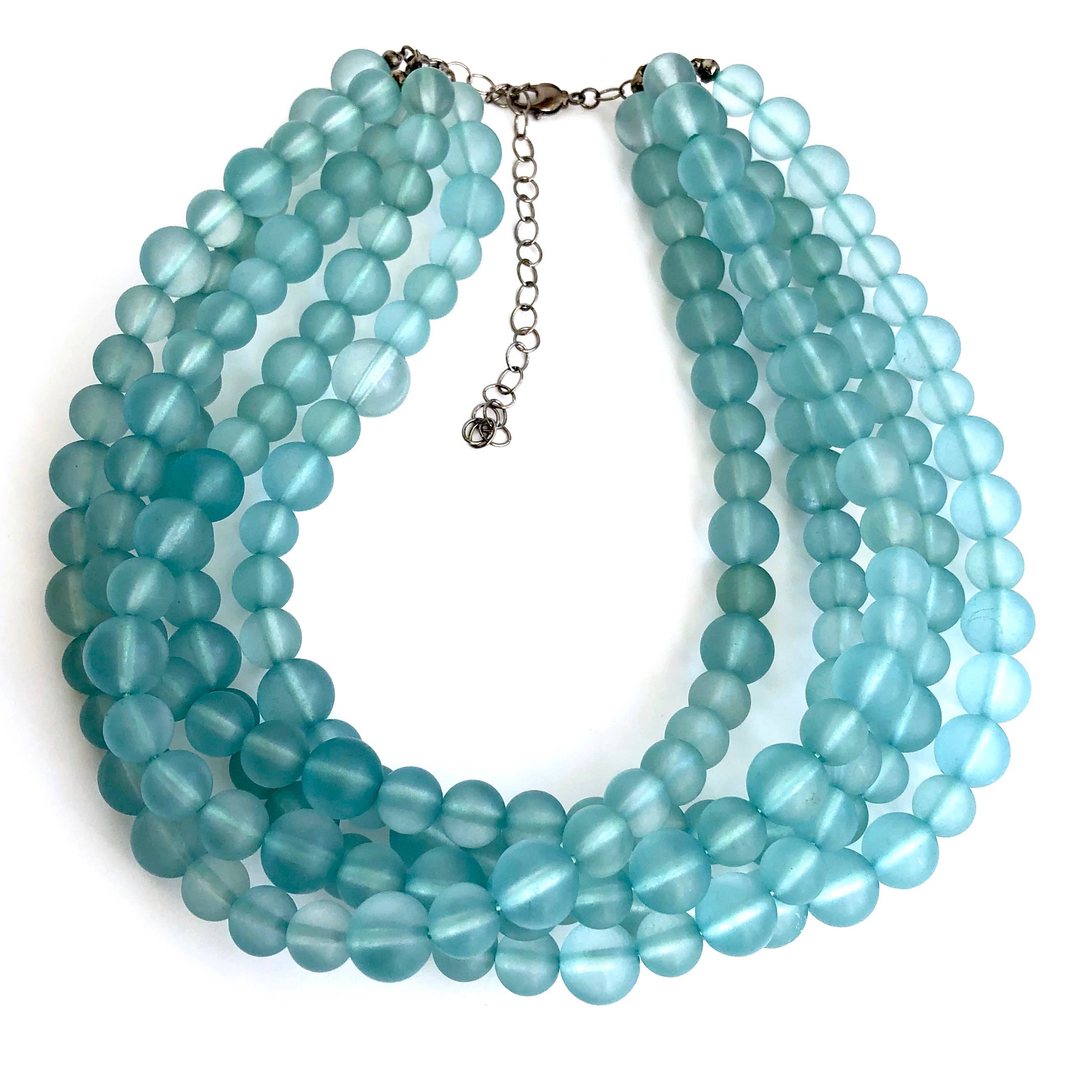 Teal Frosted Chunky Sylvie Necklace