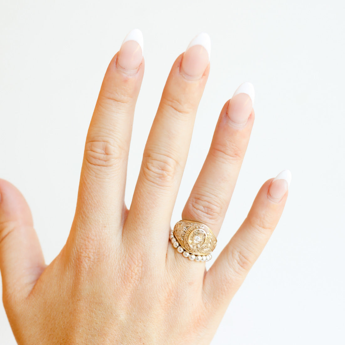 Lauren Beaded Band in Silver