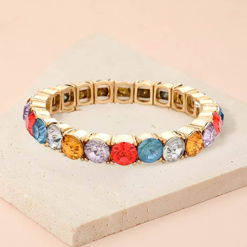 Round Stone Stretch Evening Bracelet