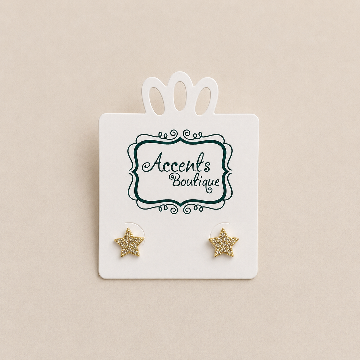 Vermeil CZ Star Stud Earrings