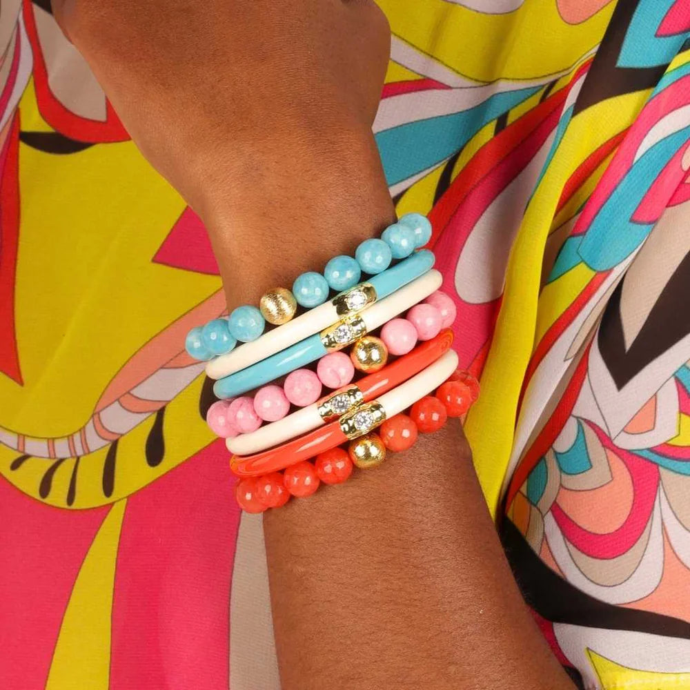 Budha Girl Turquoise/Ivory Yin & Yang All Weather Bangles® (AWB®)