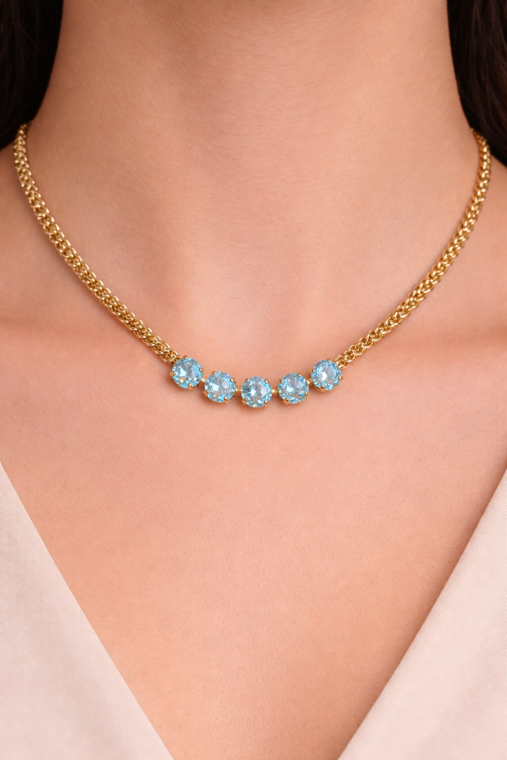 Sorrelli Blue Delite Tennis Rope Chain Necklace