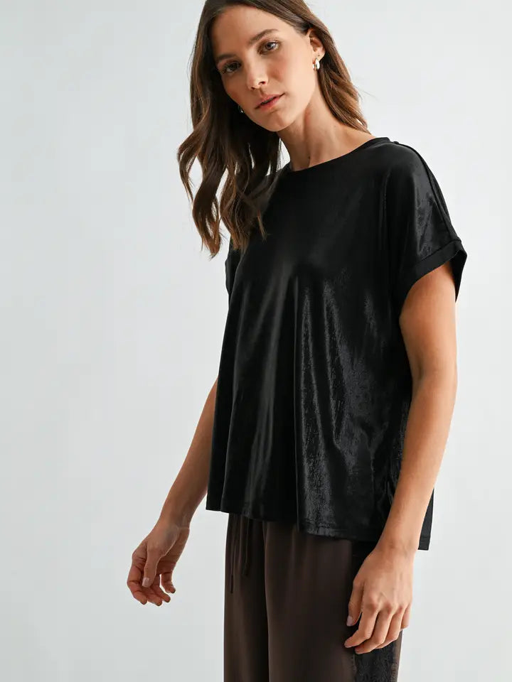 Metallic Knit Dolman Top