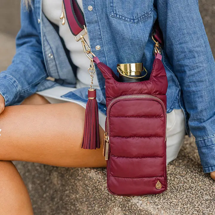 Wanderfull Dark Cherry Hydrobag® with Cherry and Black Striped Strap