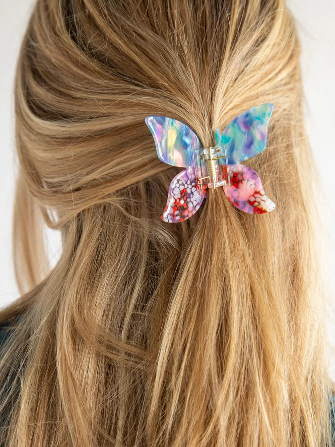 Natural Life Icon Hair Claw Clip - Dusty Blue Butterfly