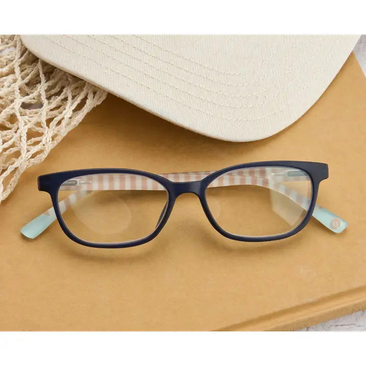 Peepers Beach Read Blue Light Glasses - Navy/Summer Stripe