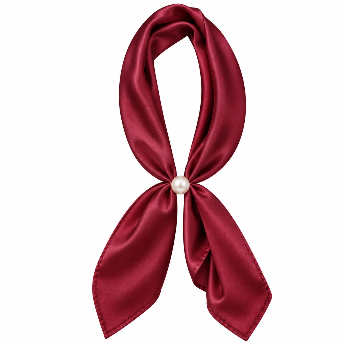 Pearl Bead Solid Color Ready To Wear Magnetic Scarf