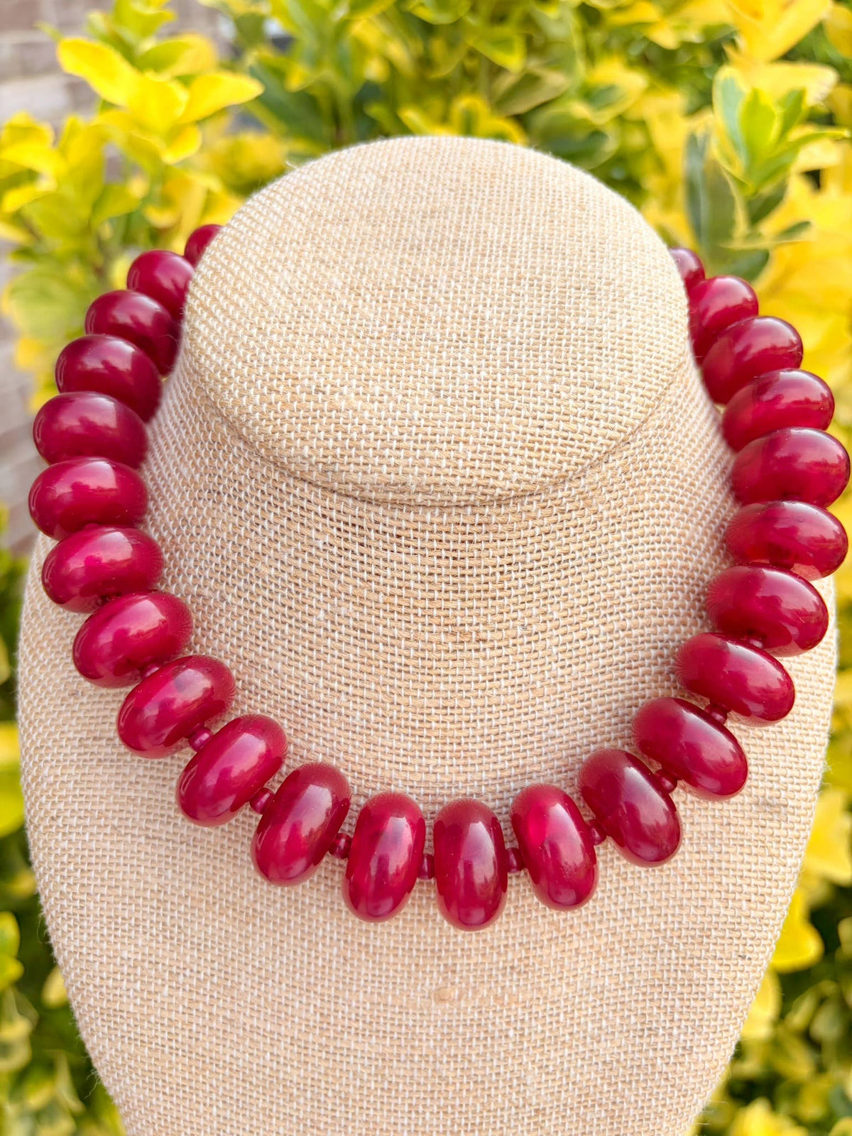 Burgundy Rory Rondelle Necklace