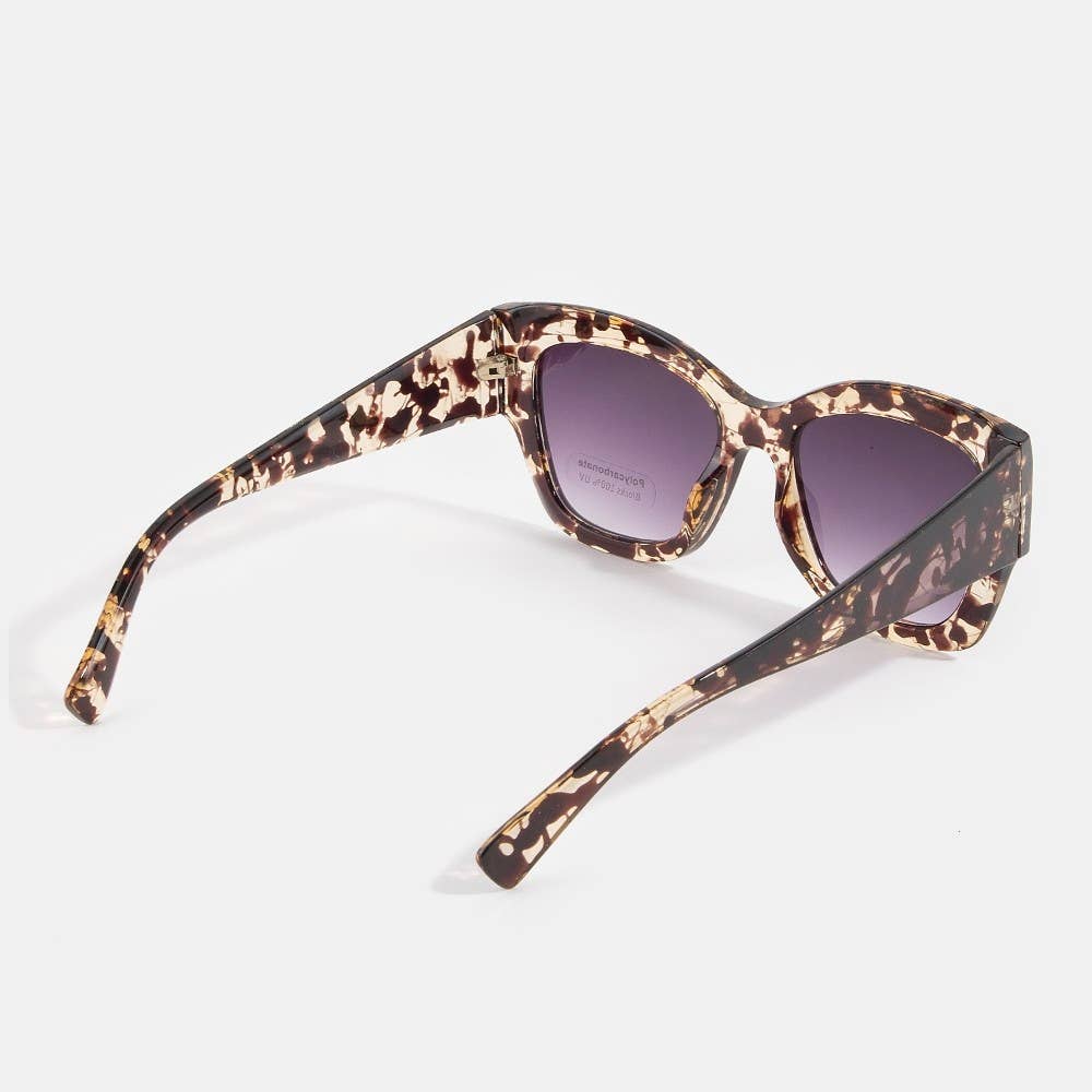 Chunky Square Cat Eye Sunglasses With Thick Frame