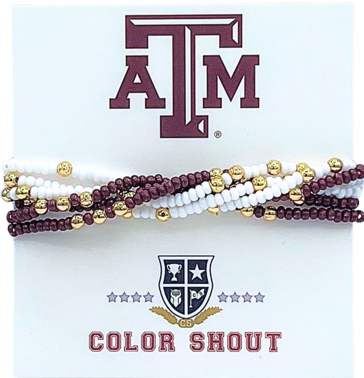 A&M Colors Stack: Set of 6 Beaded Stretch Bracelets