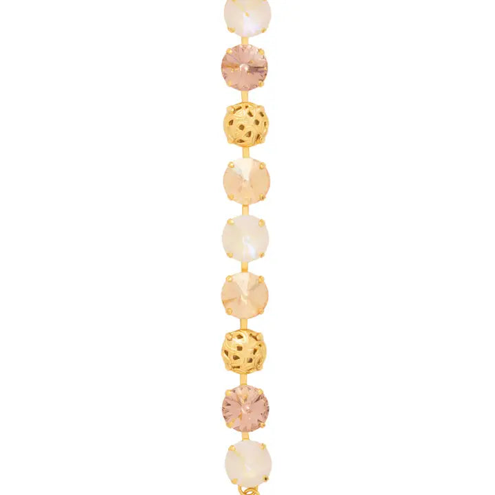 Sorrelli Clementine Warm Blush Crystal Tennis Bracelet - Golden Goddess