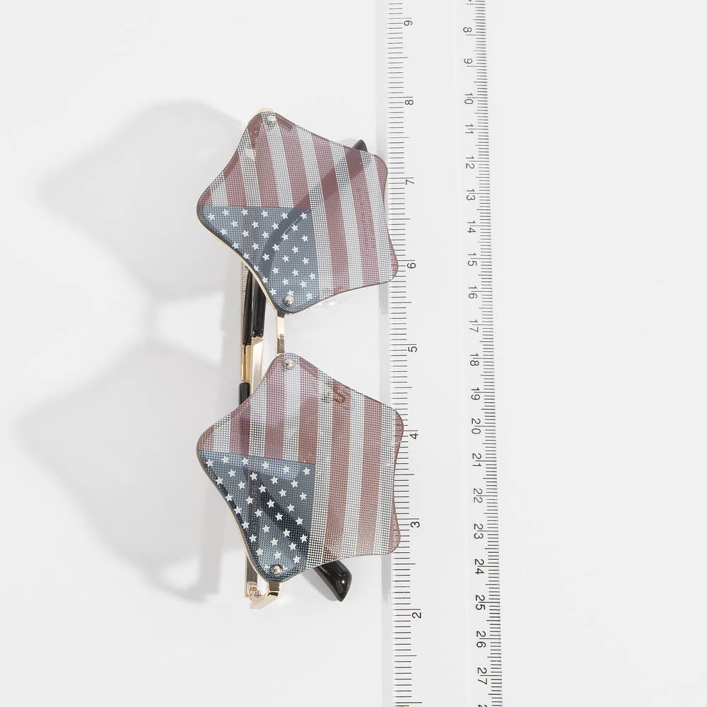 Patriotic Star Shaped American Flag Sunglasses