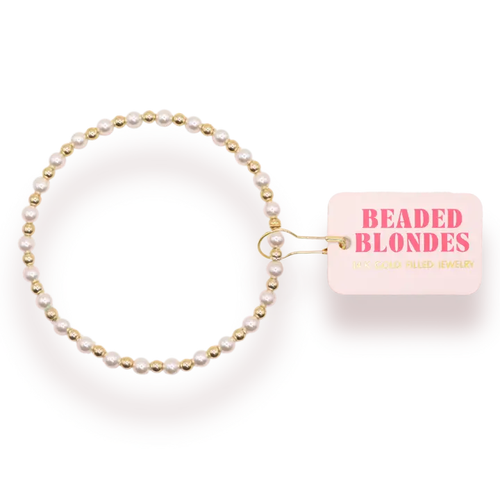 Beaded Blondes Pearl Beaded Stretch Bracelets