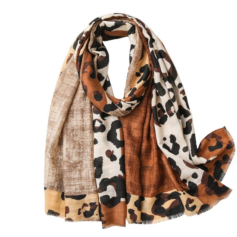 Lightweight Leopard Print Scarf Shawl