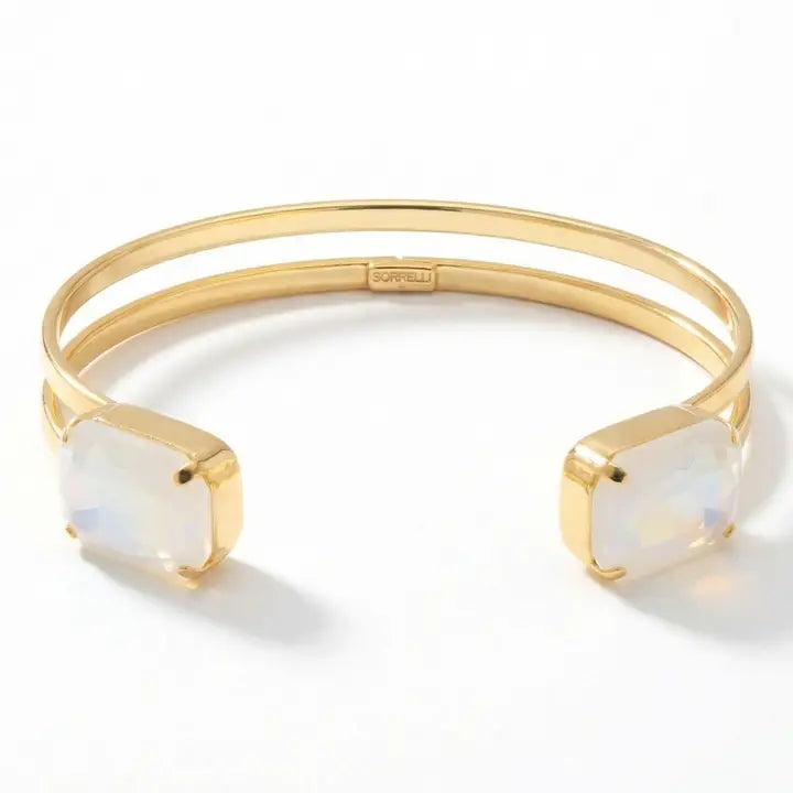 Sorrelli Brynn Adjustable Cuff Bracelet - Ultra White Aurora Borealis