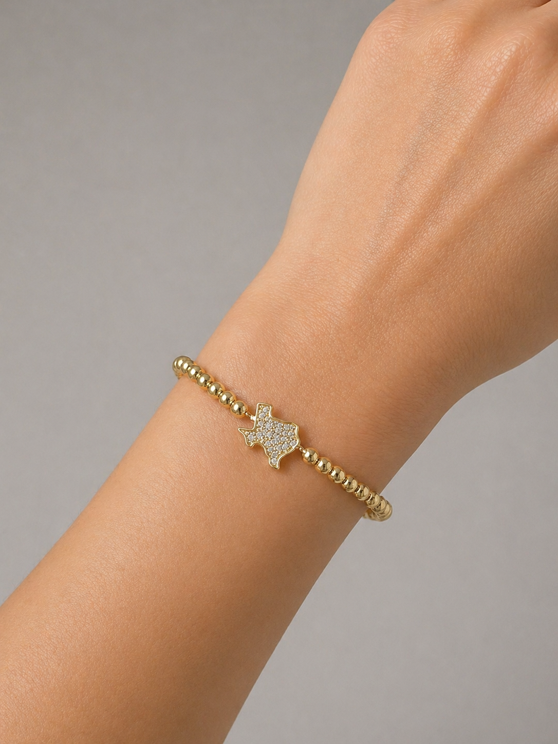 Various Gold Beaded Stretch Bracelet