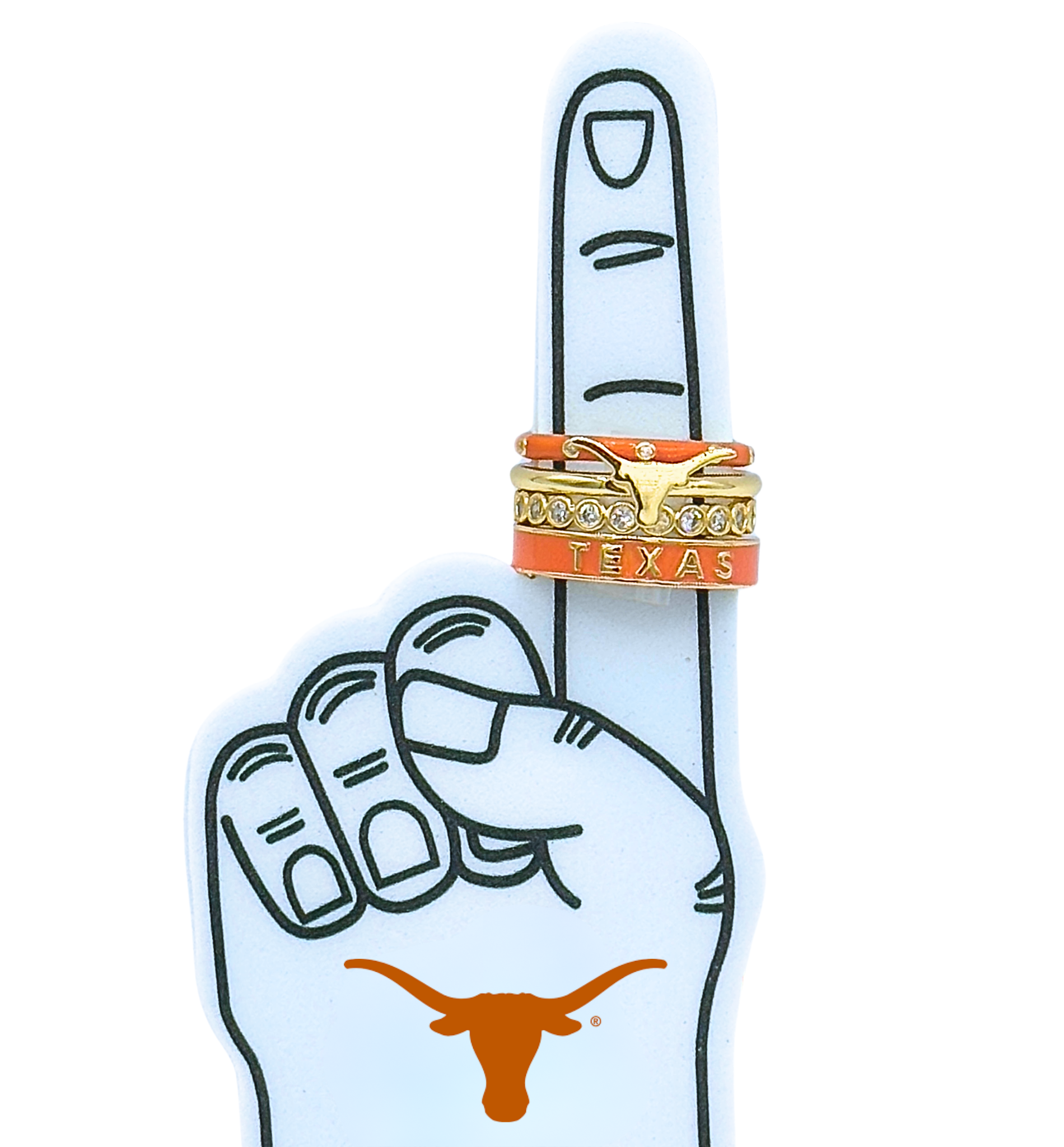 College Stack Ring Set of Three