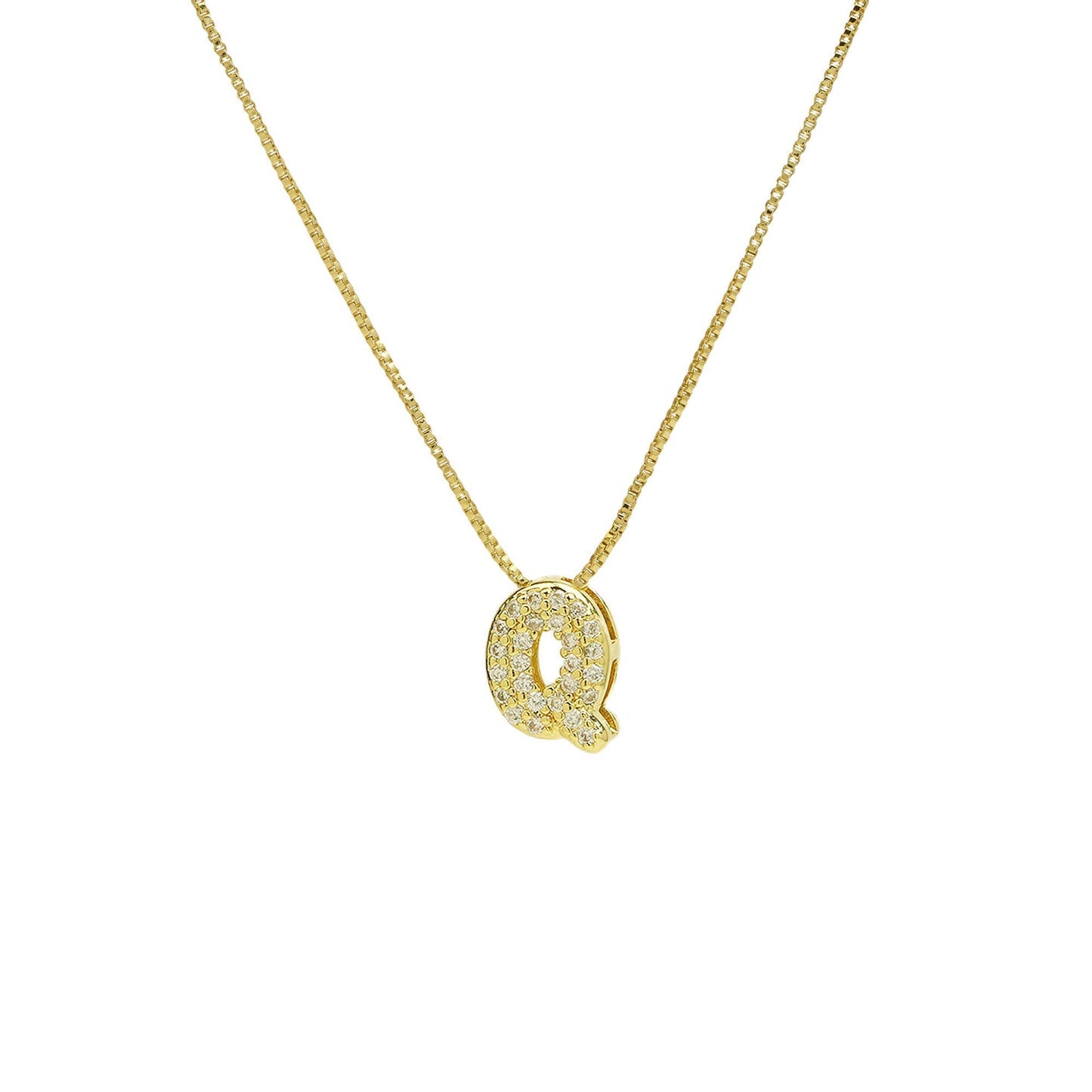 Bling Small Necklace Initial Charm