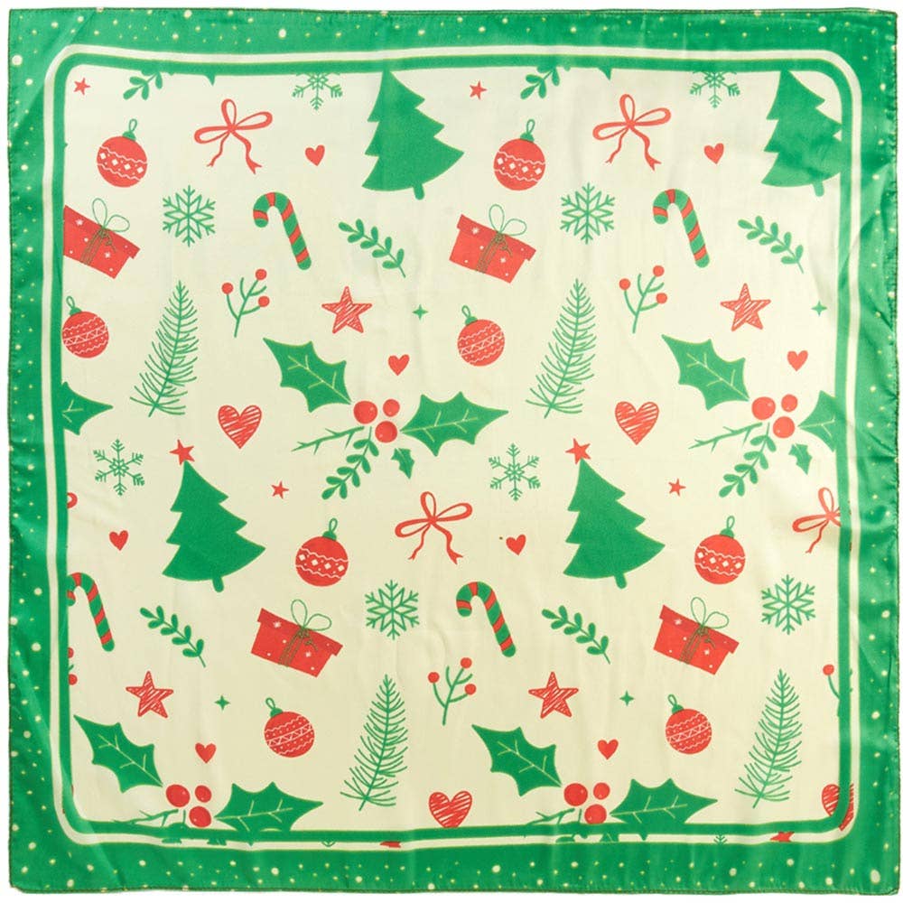 Vintage Christmas Pattern Square Bandana Scarf