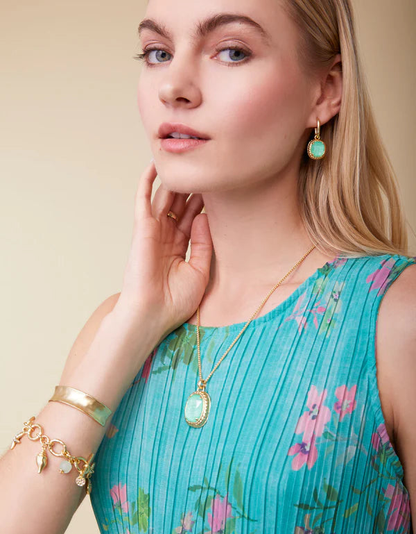 Spartina Karina Oval Necklace 18" Sea Foam