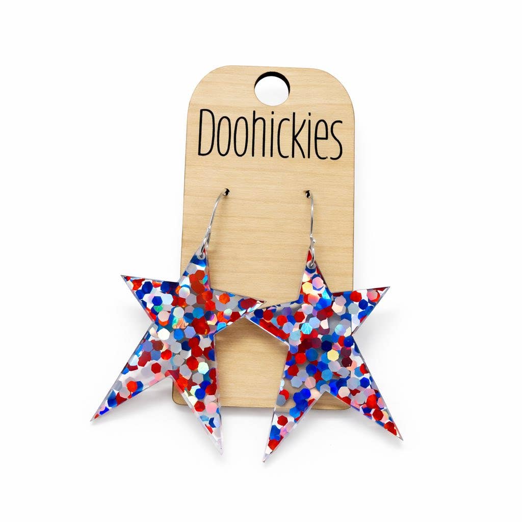 Prim Star Dangles - Patriotic Earrings