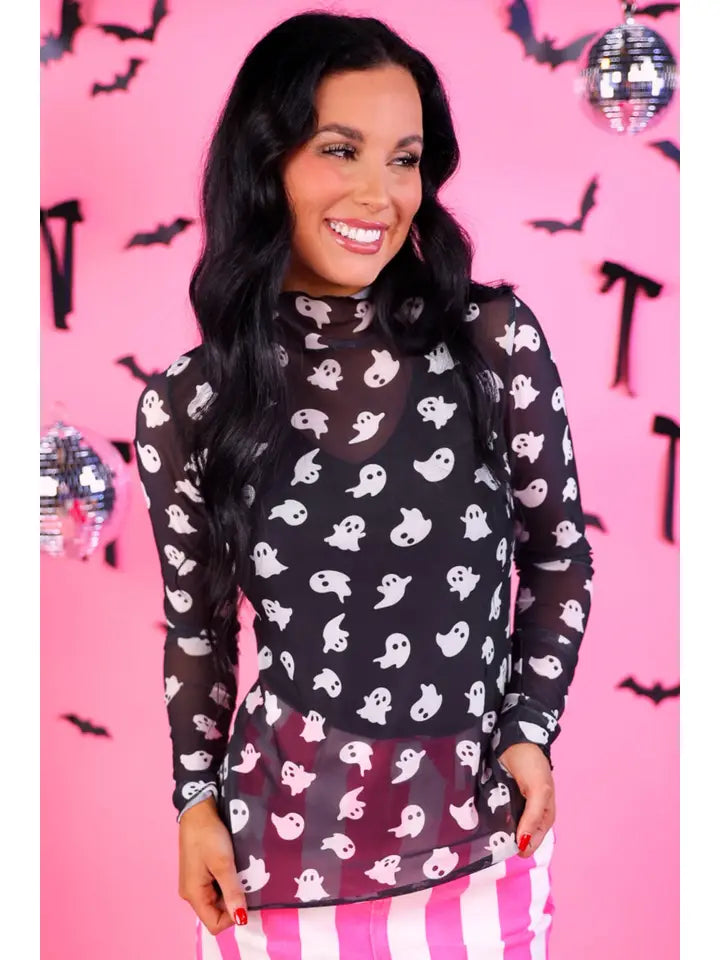 Keigan Mesh Top- Ghost