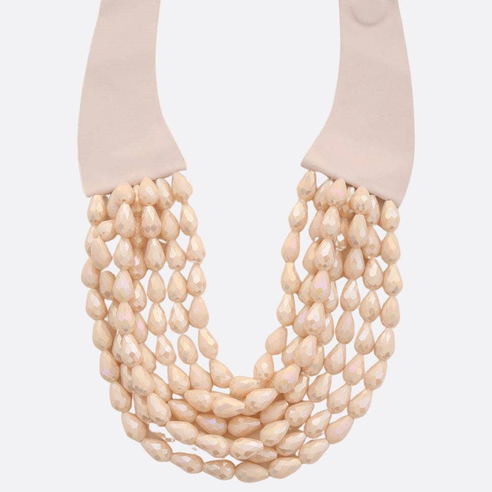 Teardrop Glass Beaded Layered Magnetic Necklace