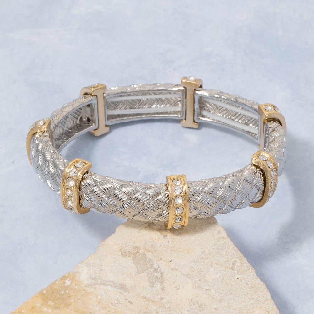 Two Tone Metallic Elastic Bracelet