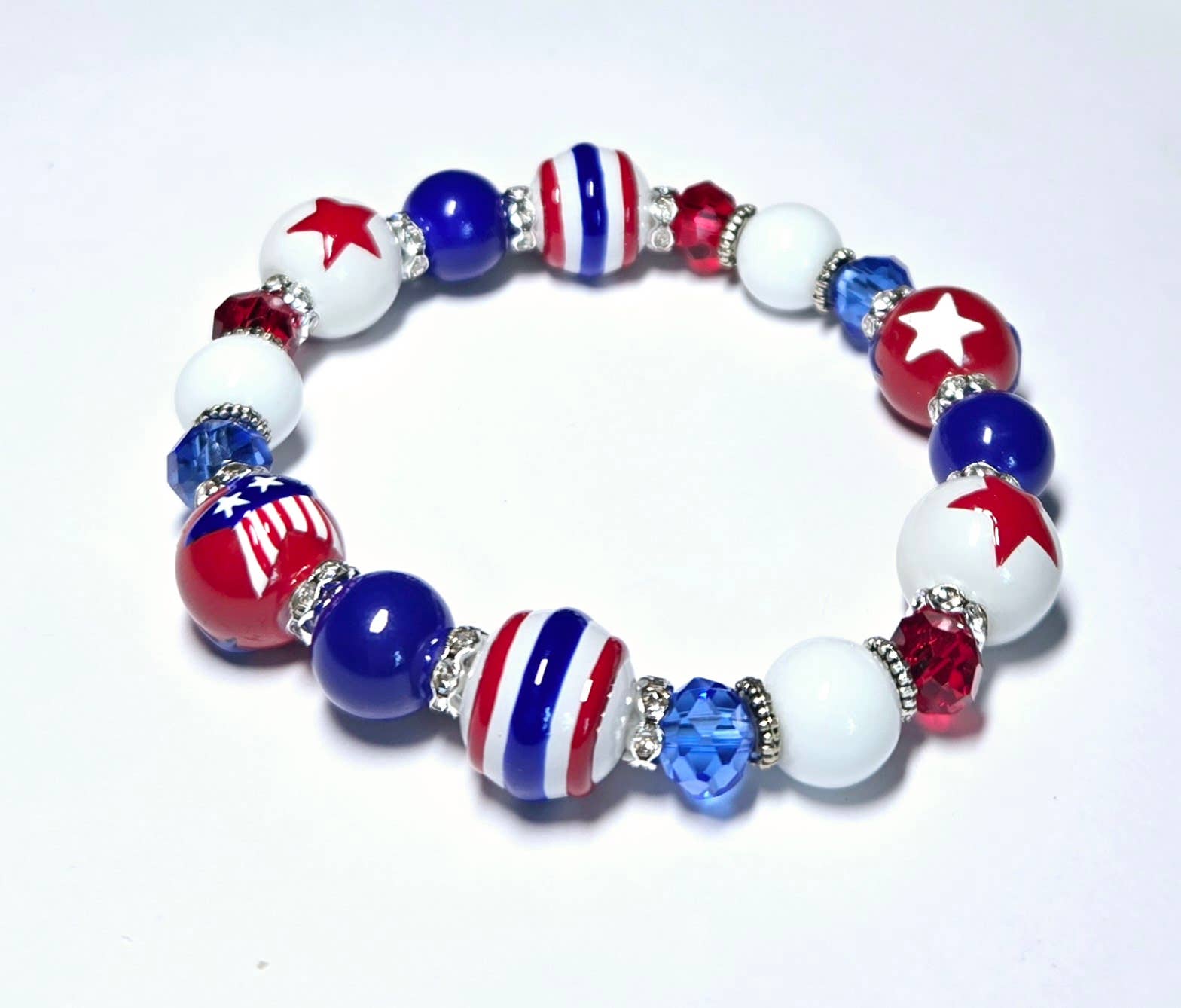 American Flag Patriotic Bracelet, 4th of July Gift for Women