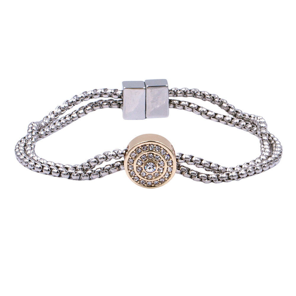 CZ Two Tone Magnetic Bracelet