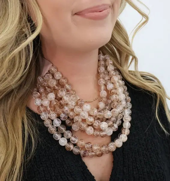 Chunky Beaded Layered Magnetic Necklace