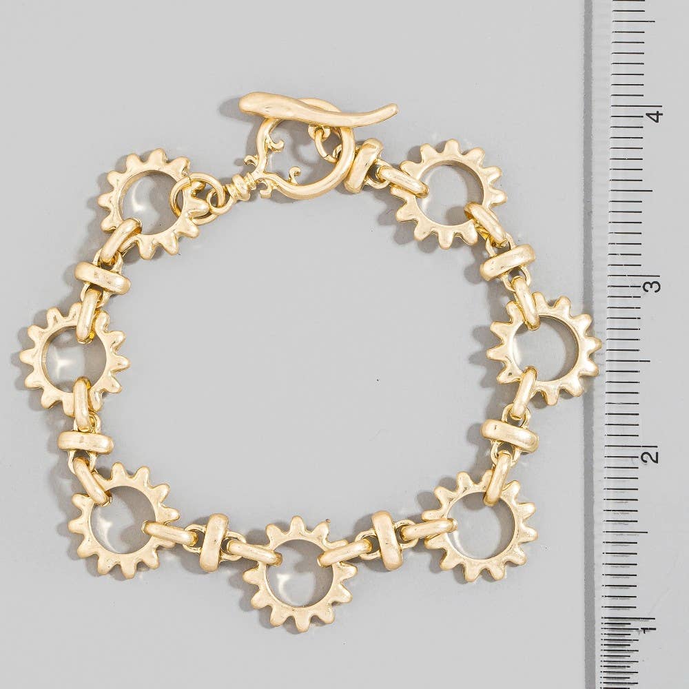 Matte Metallic Sun Hoops Chain Bracelet