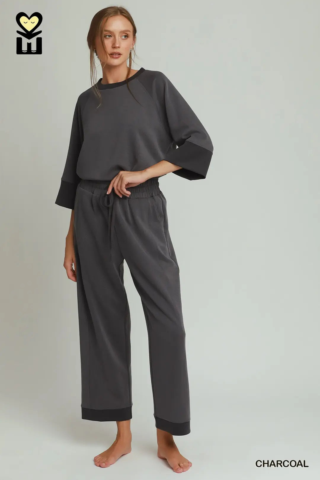 Charcoal Knit Pants Set