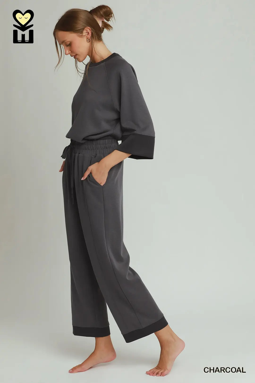 Charcoal Knit Pants Set